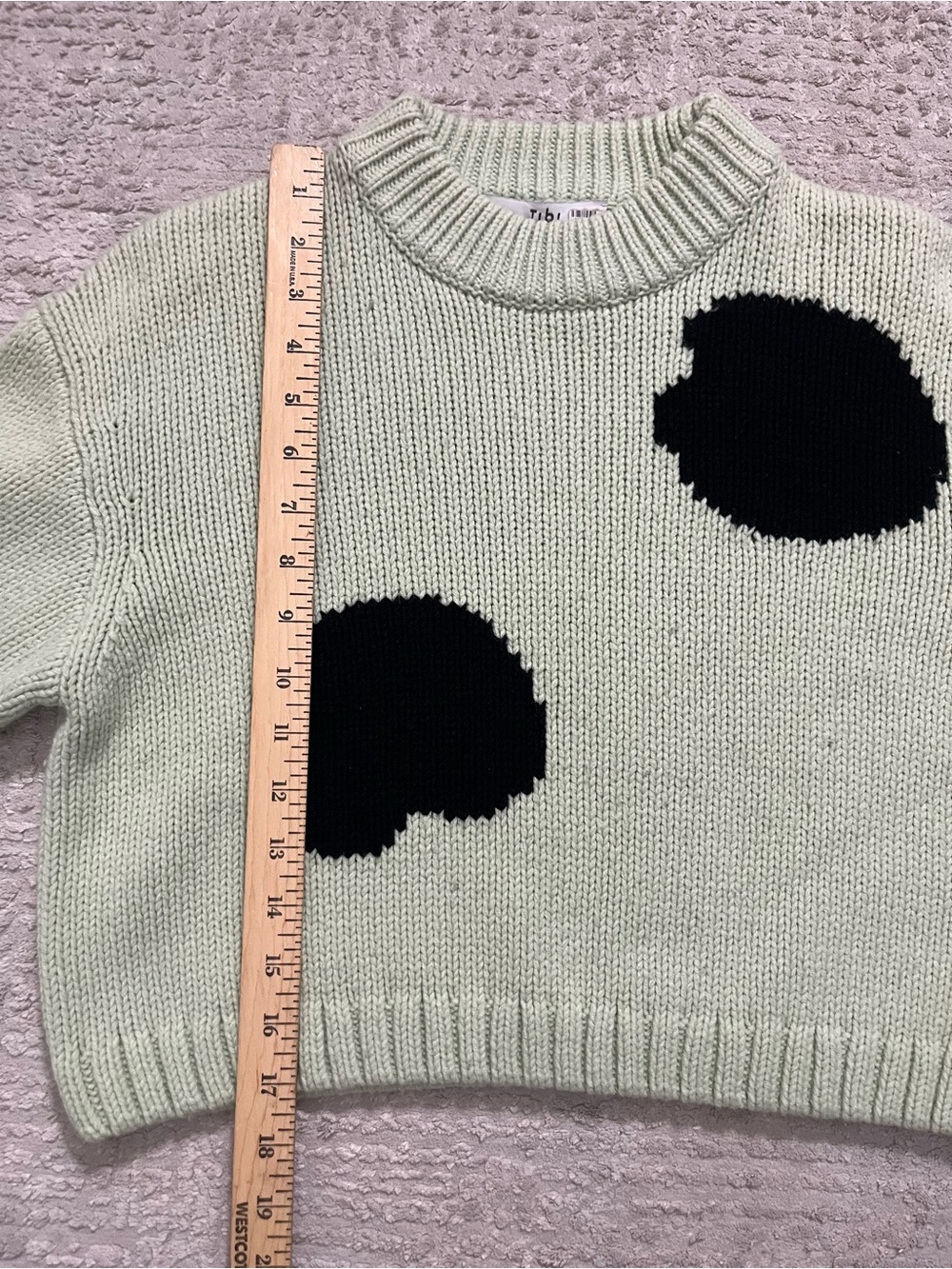 TIBI Wool Blend Cropped Polka Dot Sweater - Picture 5 of 9
